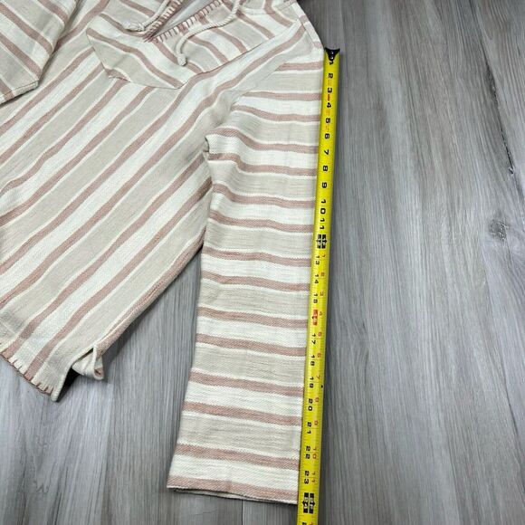 Faherty Day tripper Hoodie Striped Neutral Cotton Oversized Women's Size S Small - Picture 10 of 11